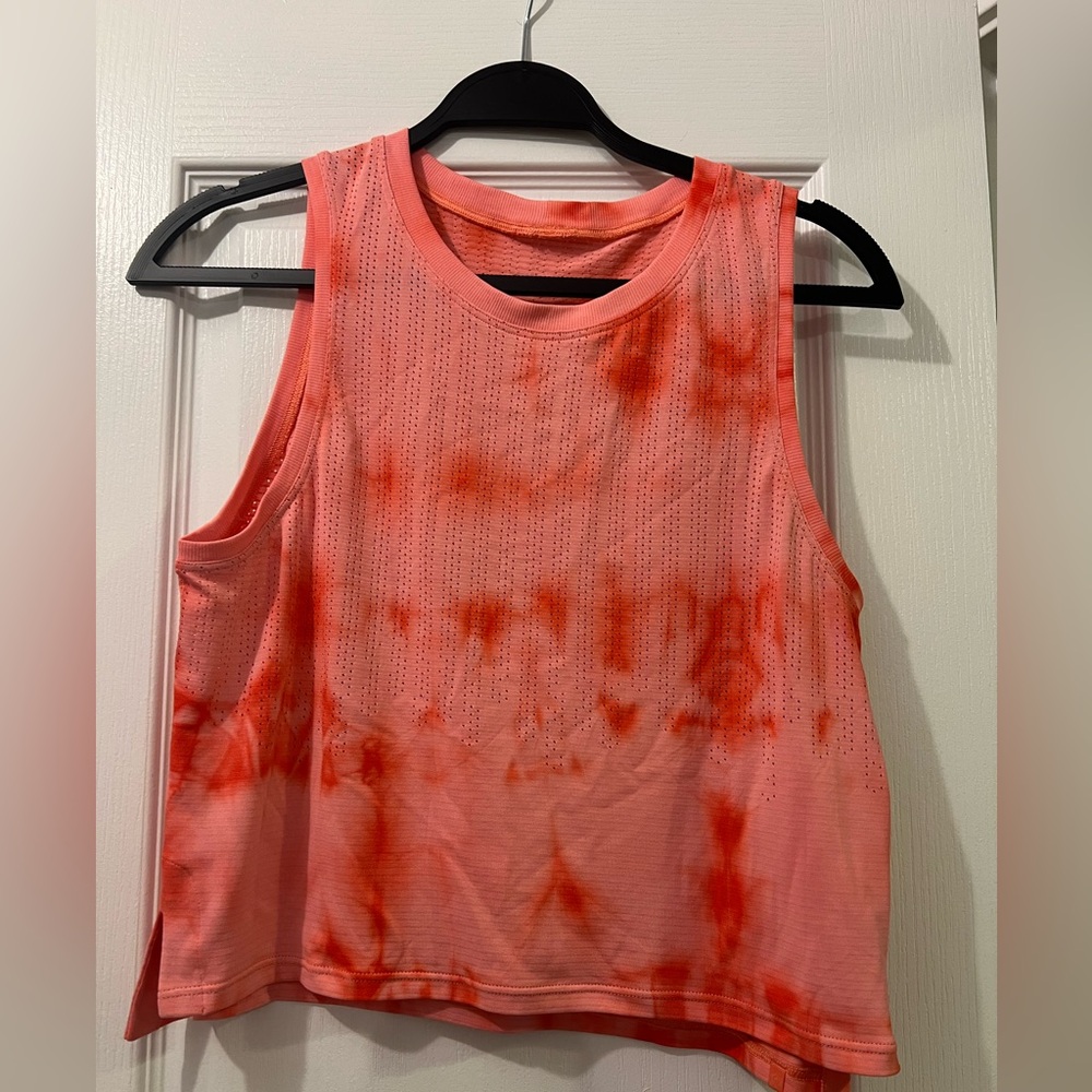 Lululemon Pink Tie-dye Muscle Tee Sleeveless slightly Cropped